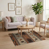 Southwestern Geometric Brown Tan Area Rug