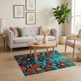 Multi-color and Patterns Vibrant Coral Reef Underwater Area Rug