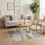 Abstract Organic Pebble Beige Area Rug