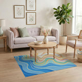 Fluid Wave Multi-Color Abstract Area Rug