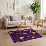Purple Rock Guitar Cartoon Area Rug