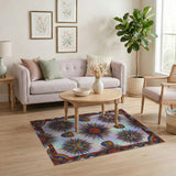 Rainbow Mask Sunburst Area Rug