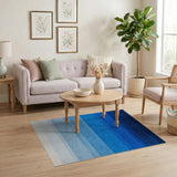 Blue and Teal Ombre Blue Gradient Stripe Area Rug
