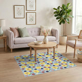Smiling Lemon Fruit Pattern Area Rug