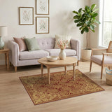 Traditional Persian Red Gold Ornate Persian Area Rug