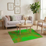 Green Geometric Modern Vibrant Green Geometric Grid Area Rug