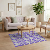 Purple Purple Snowflake Geometric Area Rug