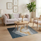 Grey Layered Mountains Sunrise Rug