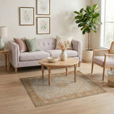 Ivory Gold Medallion Traditional Persian Rug
