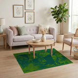 Lush Green Jungle Deer Family Rug