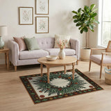 Southwestern Succulent Wreath Area Rug