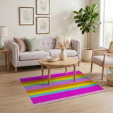 Vibrant Vertical Stripe Multi-Color Area Rug