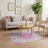 Pink Pink Starburst Geometric Area Rug