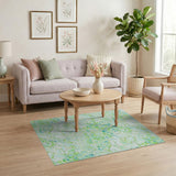 Swirling Green Abstract Area Rug