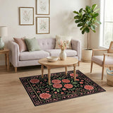 Luxe Pink Rose Floral Area Rug