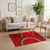 Pixelated Watermelon Slice Area Rug