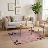 Pink Cow Spot Area Rug