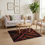Distressed Rusty Red Mesh Area Rug