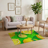 Zesty Lemon Slices Fruit Pattern Area Rug