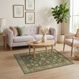 Green Lush Green Persian Floral Area Rug