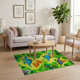ODIKA Washable Cartoon Dinosaur Kids Area Rug, Non-Slip & Low Pile Play Mat