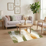 Wave Abstract Wave Beige Area Rug