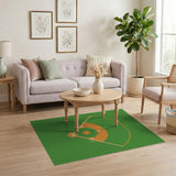 Geometric Modern Baseball Diamond Green Area Rug