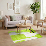 Lime Green Abstract Area Rug