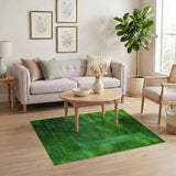 Lush Green Grass Geometric Area Rug