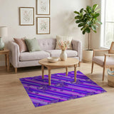 Purple Cat Collar Paw Print Area Rug