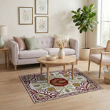 Ornate Red Gold Persian Medallion Area Rug