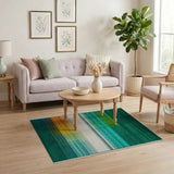 Geometric Modern Multi-color and Patterns Vibrant Green Geometric Block Area Rug