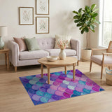 Purple Mermaid Scales Area Rug