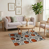 Orange Pumpkin Vine Area Rug