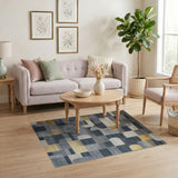 Geometric Grey Gold Abstract Area Rug