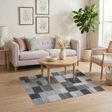 Geometric Modern Modern Geometric Grey Patchwork Area Rug