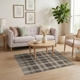 Brown Tan Plaid Woven Brown and Tan Area Rug