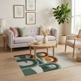 Arched Sunset Landscape Geometric Area Rug