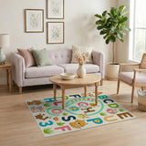 Multi-color and Patterns Playful ABC Alphabet Animals Kids Rug