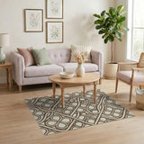 Interwoven Beige Knot Geometric Area Rug