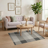 Modern Grey Check Plaid Area Rug