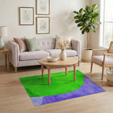 Vibrant Green Purple Abstract Area Rug