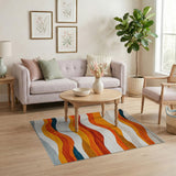 Multi-color and Patterns Wavy Multi-Color Geometric Area Rug