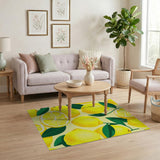 Vibrant Lemon Fruit Pattern Fruit Pattern Area Rug