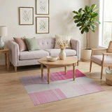 Pink Ombre Pink Vertical Stripe Area Rug