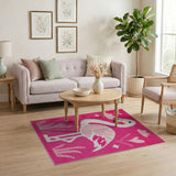 Cute Pink Flamingo Kids Area Rug