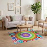 Rainbow Alphabet Block Letters Kids Area Rug