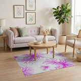 Elegant Pink Swirling Floral Area Rug