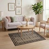 Grey Modern Grey Plaid Geometric Area Rug