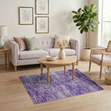 Purple Striped Geometric Area Rug